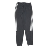 ADIDAS Mens Joggers Black White S W26 L30 Three Stripe Logo Slim Tapered
