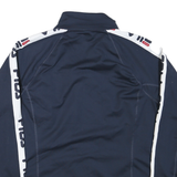 FILA Mens Navy Blue & White Sport Track Jacket XL Polyester Blend Zip Logo