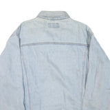 WRANGLER Womens Blue Light Denim Cotton Blend Button Jacket L Classic Casual