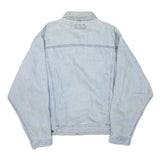 WRANGLER Womens Blue Light Denim Cotton Blend Button Jacket L Classic Casual