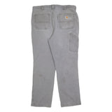 CARHARTT Mens Relaxed Grey Workwear Cotton Blend Trousers W38 L30 Durable Zip