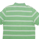 CHAPS Mens Green & White Striped Short Sleeve Polo Shirt L Cotton Classic