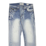 NATION OF SAINTS Mens Jeans Blue Regular Straight Denim Medium W32 L27 Zip