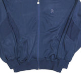 H CLUB Mens Blue Casual Jacket L Cotton Blend Plain Zip Closure Sports Leisure
