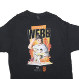 GILDAN Mens Black Logan Webb Graphic T-Shirt XL Short Sleeve Crew Neck Baseball