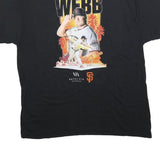 GILDAN Mens Black Logan Webb Graphic T-Shirt XL Short Sleeve Crew Neck Baseball