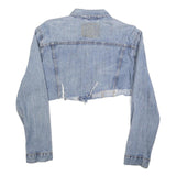 LEVI'S Womens Blue Cropped Denim Jacket XL Cotton Blend Button Closure