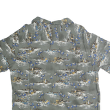 BATIK BAY Mens Grey & Blue Rayon Hawaiian Shirt XL Island Print Casual