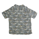 BATIK BAY Mens Grey & Blue Rayon Hawaiian Shirt XL Island Print Casual