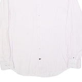 TOMMY HILFIGER Mens White Shirt L Smart Casual Button Detail Long Sleeve
