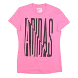 ADIDAS Womens Pink Graphic T-Shirt M Short Sleeve Crew Neck Cotton Blend