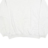 REEBOK Mens White XL Crew Neck Cotton Blend Sweatshirt Logo Embroidered