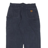 CARHARTT Mens Cotton Blend Blue Regular Straight Trousers W36 L29 Casual