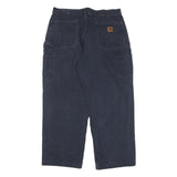 CARHARTT Mens Cotton Blend Blue Regular Straight Trousers W36 L29 Casual