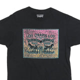 LEVI'S Mens Black Graphic T-Shirt M Short Sleeve Crew Neck Logo Print