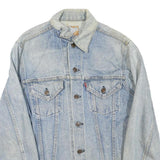LEVI'S Womens Blue Denim Jacket S Cotton Blend Button Closure Classic Fit