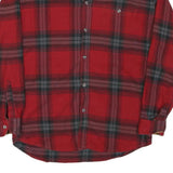 RUSTIC RIDGE Mens Red & Grey Plaid Cotton Blend Shirt L Casual Classic Long