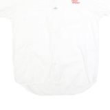 ADIDAS Mens White Cotton Blend Casual Shirt M Loup Sport Embroidered Logo