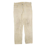 CARHARTT Mens Jeans Beige Relaxed Straight Denim Fair W36 L32 Workwear Utility