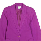 PREVIEW INTERNATIONAL Womens Purple Wool Button Jacket S Woven Classic Tailored