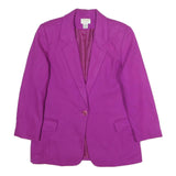 PREVIEW INTERNATIONAL Womens Purple Wool Button Jacket S Woven Classic Tailored