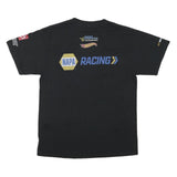 PORT AND COMPANY Mens Black Racing Graphic T-Shirt M Short Sleeve Crew Neck