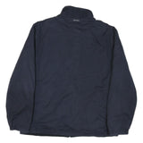 NAUTICA Mens Navy Blue Cotton Blend Zip Jacket L Plain Casual Outerwear