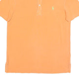 POLO RALPH LAUREN Mens Orange Cotton Blend Short Sleeve Plain M Polo Shirt