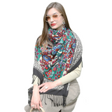 Anyyou 100% Pure Merino Wool White Poncho for Women Winter Large Scarf Pashmina Shawl Bandana Neck Wrap