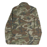 H&M Mens Green & Brown Camouflage Cotton Button Jacket M Casual Military Style