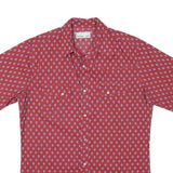 WRANGLER Mens Red Shirt S Cotton Blend Patterned Short Sleeve Casual