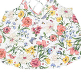HOLLISTER Womens White Floral Print Strappy Sleeveless Top M Lightweight