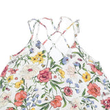 HOLLISTER Womens White Floral Print Strappy Sleeveless Top M Lightweight