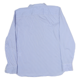 CHAPS Womens Blue & White Striped Printed Shirt Long Sleeve Collared M Cotton