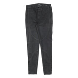GUESS Womens Cotton Blend Black Slim Slim Leg Trousers W28 L30 Stylish Zip