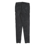 GUESS Womens Cotton Blend Black Slim Slim Leg Trousers W28 L30 Stylish Zip