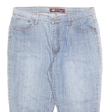 NEW FAME LEO Mens Light Blue Denim Casual Shorts L W34 Star Embroidery