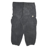 CARHARTT Mens Cotton Blend Relaxed Cargo Trousers W40 L27 Black Workwear Zip
