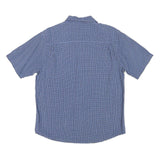 NAUTICA Mens Blue Check Shirt M Cotton Blend Casual Button-Down Short Sleeve