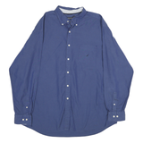 NAUTICA Mens Blue Button-Down Cotton Shirt 2XL Logo Pocket Casual Stylish