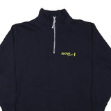 BUCHER Mens Black 1/4 Zip XL Cotton Blend Sweatshirt Pullover Casual Everyday