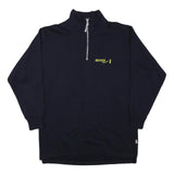 BUCHER Mens Black 1/4 Zip XL Cotton Blend Sweatshirt Pullover Casual Everyday