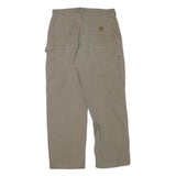 CARHARTT Mens Cotton Blend Beige Regular Fit Straight Leg Trousers W34 L30