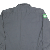 DICKIES Mens Grey & Green Workwear Shirt XL TaskRabbit Embroidered Logo Button