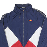 ELLESSE Womens Navy Blue White & Red Track Jacket S Polyester Blend Zip Logo