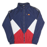ELLESSE Womens Navy Blue White & Red Track Jacket S Polyester Blend Zip Logo