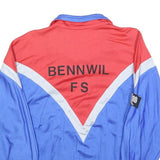 Mens Blue & Red Shield Zip Jacket M Polyester Blend Retro Vintage Athletic