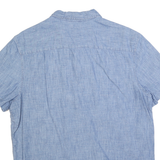 CALVIN KLEIN Mens Blue Button-Down Short Sleeve Shirt L Casual Summer Cotton