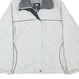HELLY HANSEN Mens White Grey Outdoor Jacket S Polyester Plain Zip Hooded