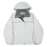 HELLY HANSEN Mens White Grey Outdoor Jacket S Polyester Plain Zip Hooded